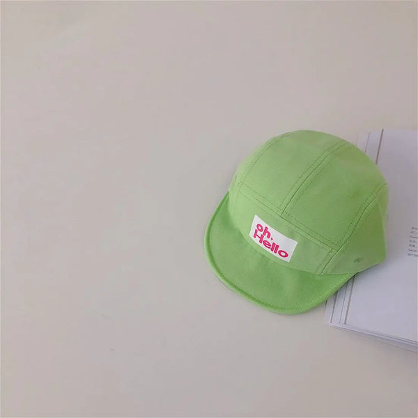 Children's Soft Brim Duck Tongue Hats with Rubber Letters