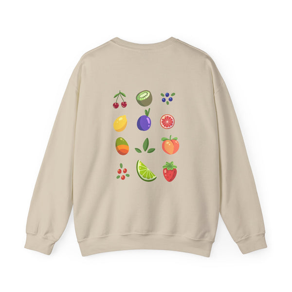 Bright & Cheery Sunday Morning Sweatshirt, Cozy Crewneck, Fashion, Spring Vibes, Fruit Print, Gift for Her