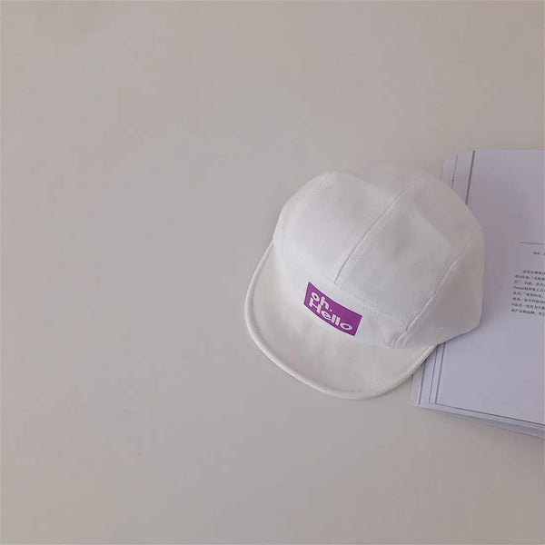 Children's Soft Brim Duck Tongue Hats with Rubber Letters