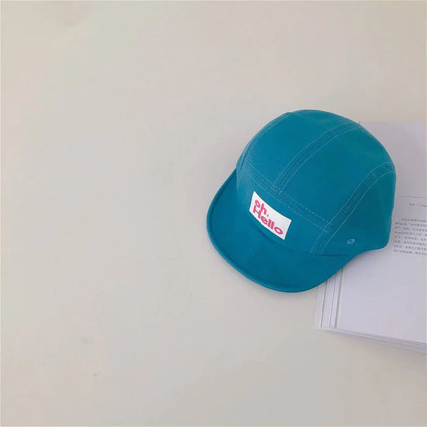 Children's Soft Brim Duck Tongue Hats with Rubber Letters