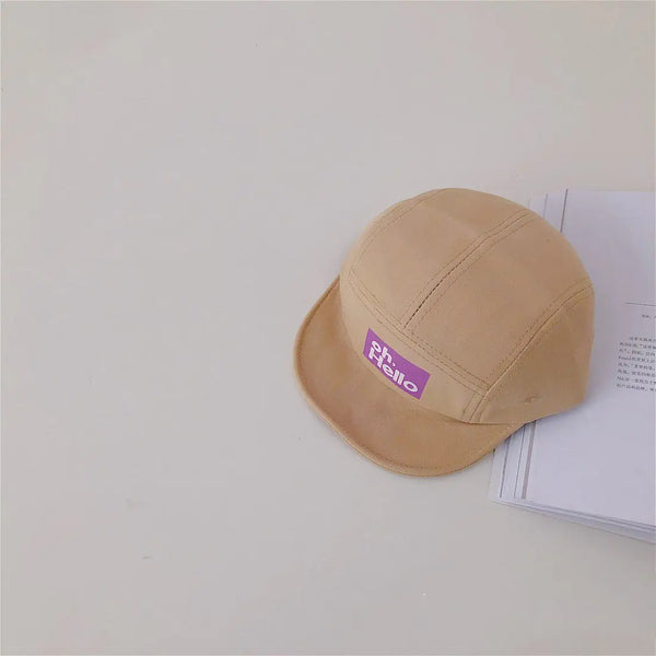 Children's Soft Brim Duck Tongue Hats with Rubber Letters