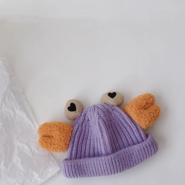 Korean Big Foot Crab Knitted Winter Hats for Kids