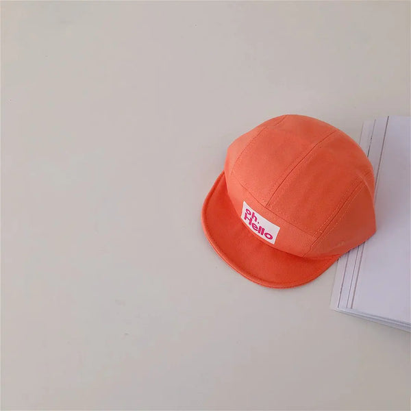 Children's Soft Brim Duck Tongue Hats with Rubber Letters