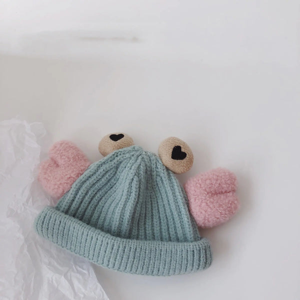 Korean Big Foot Crab Knitted Winter Hats for Kids