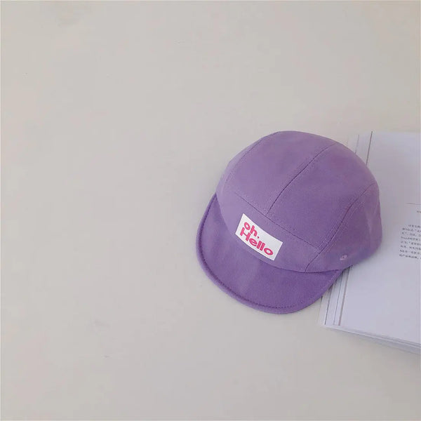 Children's Soft Brim Duck Tongue Hats with Rubber Letters