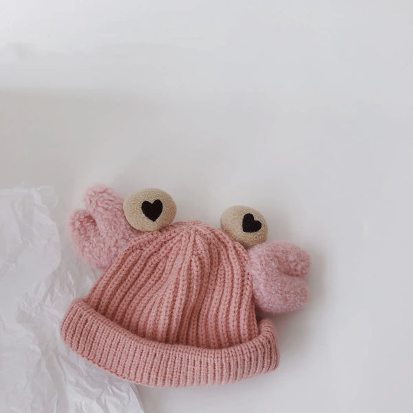 Korean Big Foot Crab Knitted Winter Hats for Kids