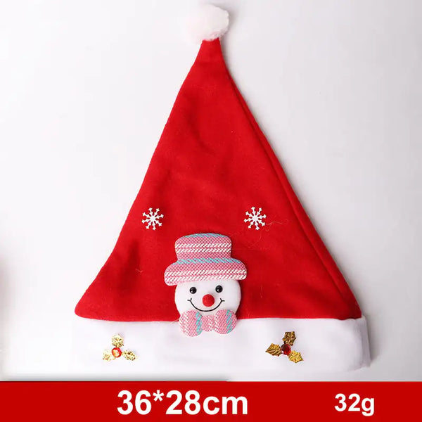 Fashionable Snowman and Santa Claus Hats for Xmas Decor