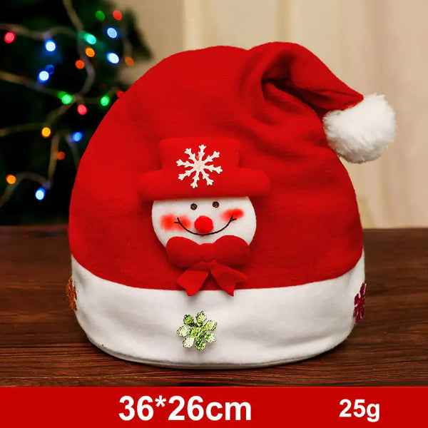 Fashionable Snowman and Santa Claus Hats for Xmas Decor