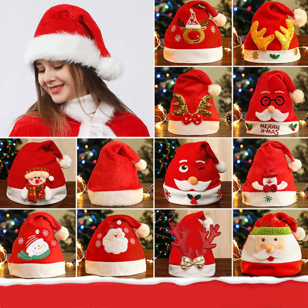 Fashionable Snowman and Santa Claus Hats for Xmas Decor