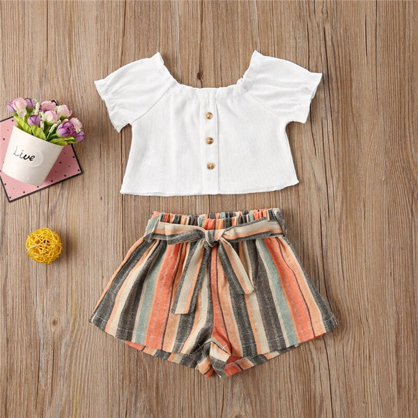 Pudcoco Summer Baby Girl Button Crop dress