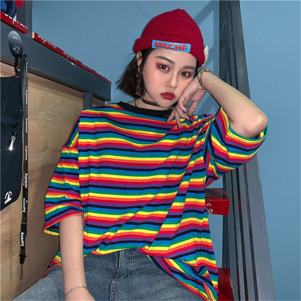 Women's rainbow oversized T-shirt