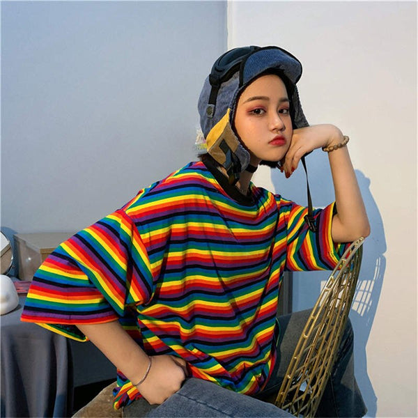 Women's rainbow oversized T-shirt