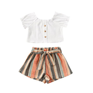 Pudcoco Summer Baby Girl Button Crop dress