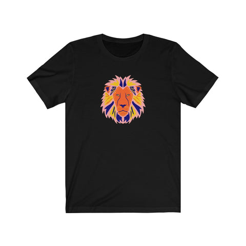 Unisex lion face printed Jersey Short Sleeve Tee