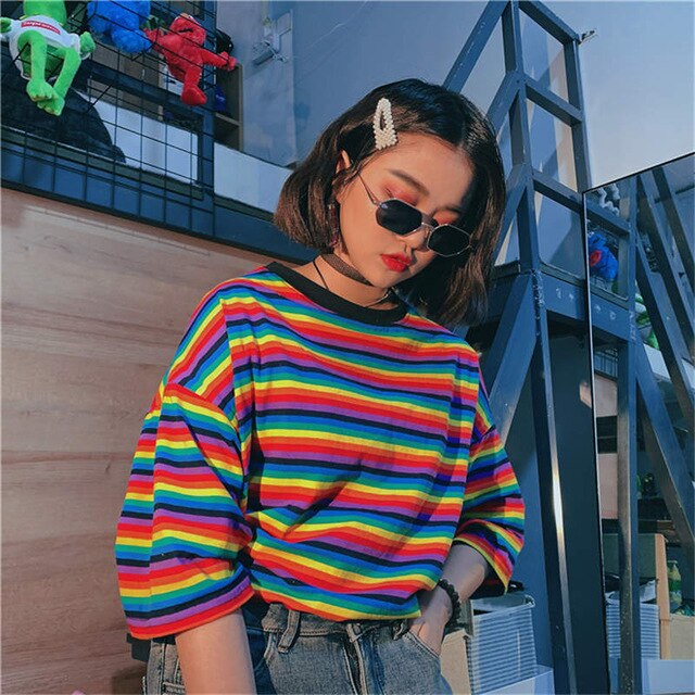 Women's rainbow oversized T-shirt