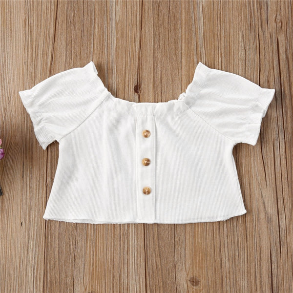 Pudcoco Summer Baby Girl Button Crop dress