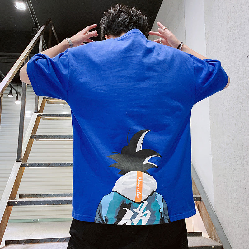 Men's oversized modern goku printed short sleeve t-shirtoderndern