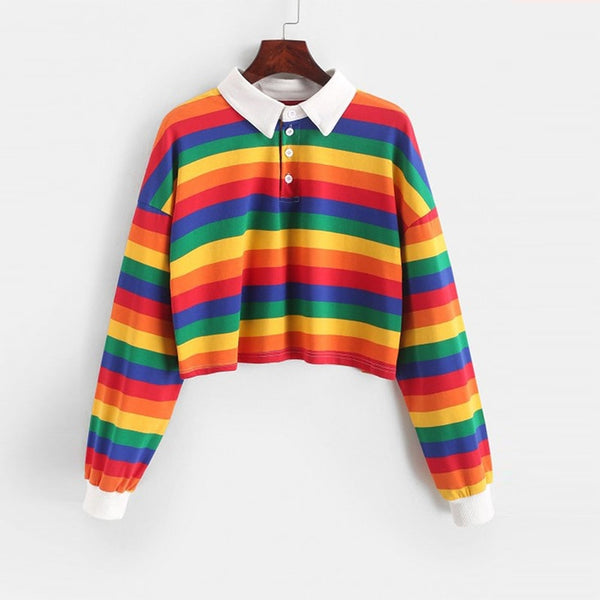 Women's Rainbow Color Sweatshirt