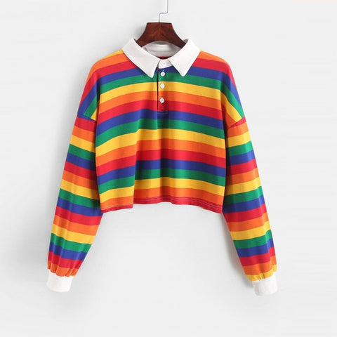 Women's Rainbow Color Sweatshirt