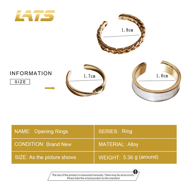 LATS 2021 New Gothic Style Three Piece Opening Rings for Woman Fashion Jewelry European and American Wedding Party Sexy Ring