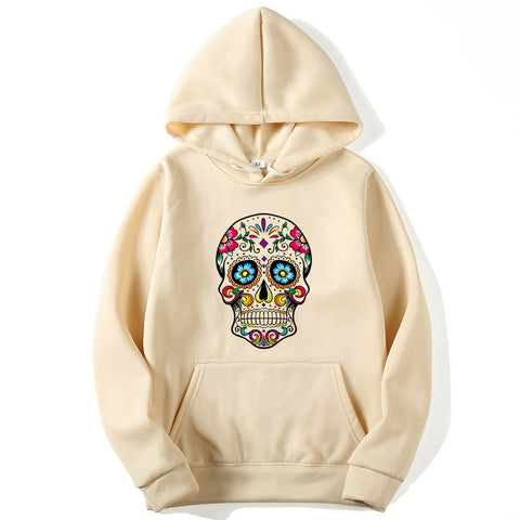 XIN YI Fashion Brand Men's Hoodies Colored skull printing Blended cotton Spring Autumn Male Casual hip hop Hoodies Sweatshirts