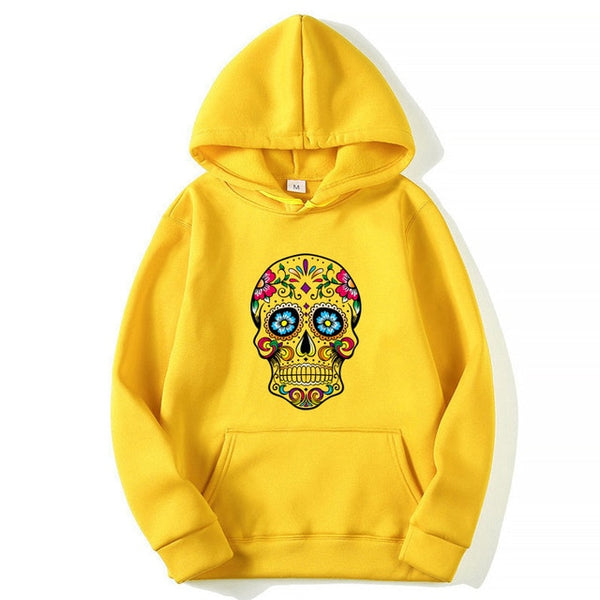 XIN YI Fashion Brand Men's Hoodies Colored skull printing Blended cotton Spring Autumn Male Casual hip hop Hoodies Sweatshirts