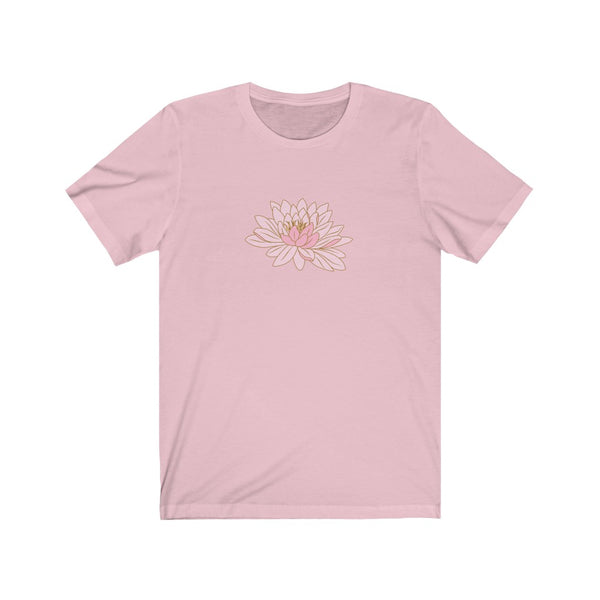 Women's lotus printed Jersey Short Sleeve Tee