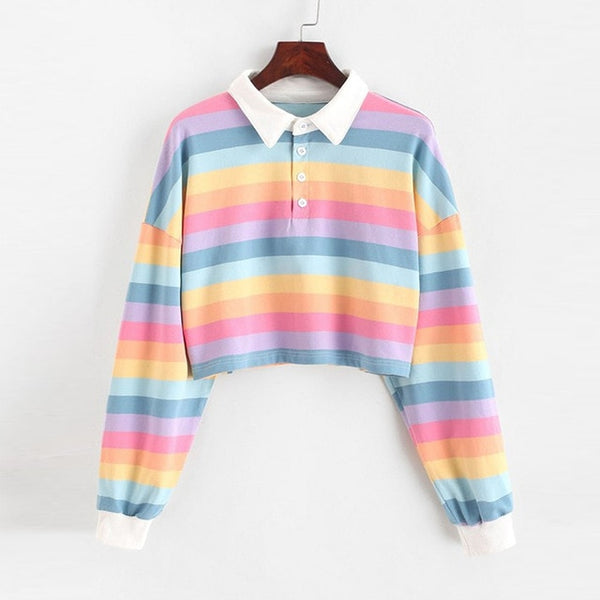 Women's Rainbow Color Sweatshirt