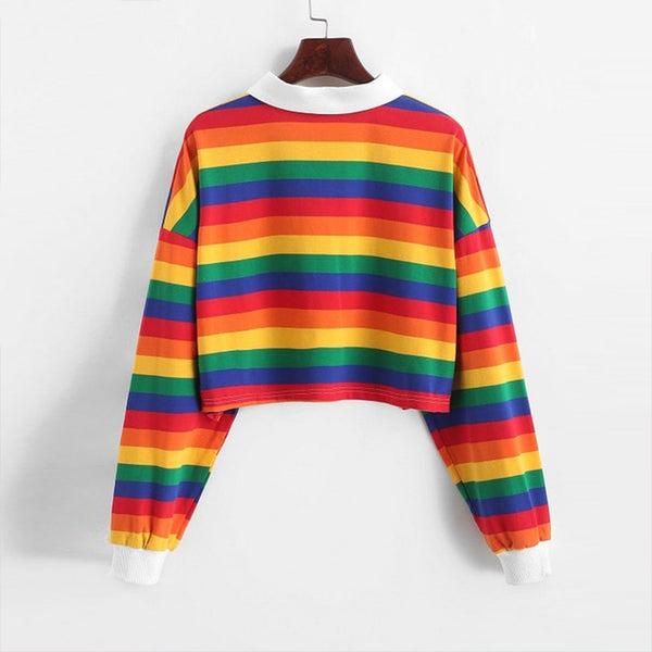 Women's Rainbow Color Sweatshirt