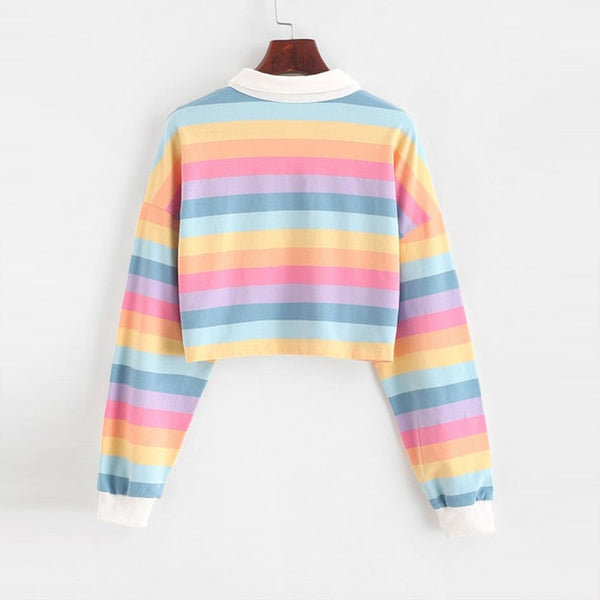 Women's Rainbow Color Sweatshirt