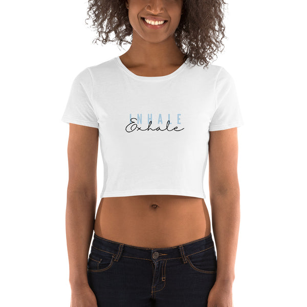 Women’s Inhale Exhale printed Crop Tee