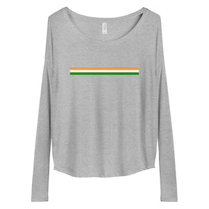 Ladies' Long Sleeve Tee with color stips